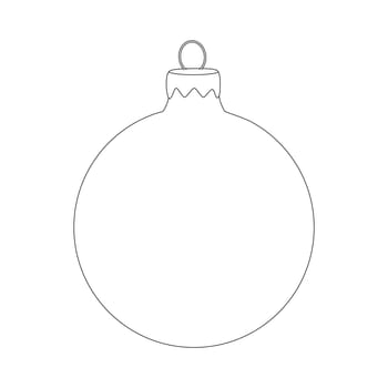 Christmas bauble icon silhouette, symbol, design. Winter illustration isolated on white background.
