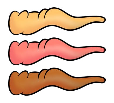 Crooked cartoon nose, carrot nose for witch or snowman icon, symbol, design. Winter vector illustration isolated on white background.