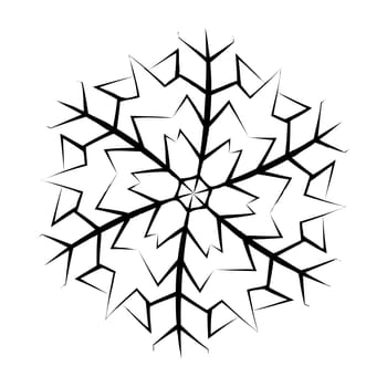 Snowflake silhouette icon, symbol, design. Winter, christmas vector illustration isolated on the white background.