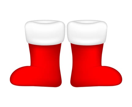 Christmas sock, santa boot icon, symbol, design. Winter vector illustration isolated on white background.