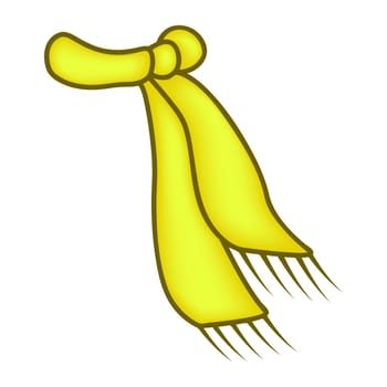 yellow scarf icon, winter wool symbol, design. vector illustration isolated on white background.