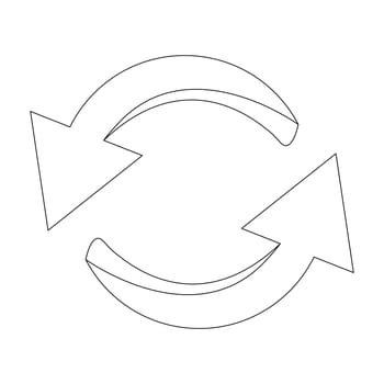 Arrow symbol, outline icon clipart cycle business concept. Vector illustration isolated on white background.
