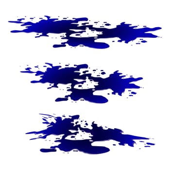 Puddle of water spill clipart. Blue stain, plash, drop. Vector illustration isolated on the white background