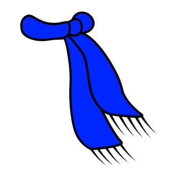 blue scarf icon, winter wool symbol, design. vector illustration isolated on white background.