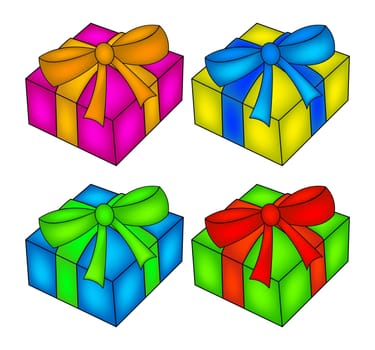 christmas box set, gift icon, symbol, design. vector illustration isolated on white background.