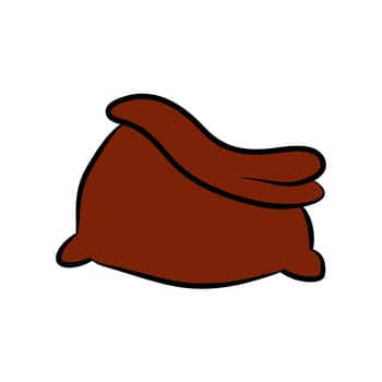 Santa bag, Christmas empty sack icon, symbol, design. Winter vector illustration isolated on white background.