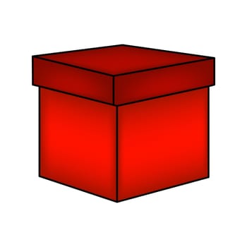 christmas box, gift icon, symbol, design. vector illustration isolated on white background.