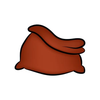 Santa bag, Christmas empty sack icon, symbol, design. Winter vector illustration isolated on white background.