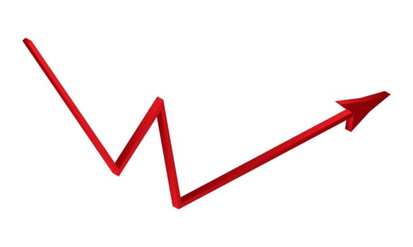 increase Arrow symbol, red icon business concept. Vector illustration isolated on white background.