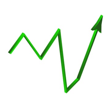 increase Arrow symbol, green icon business concept. Vector illustration isolated on white background.
