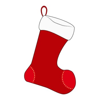 Christmas sock icon, symbol, design. Winter vector illustration isolated on white background.