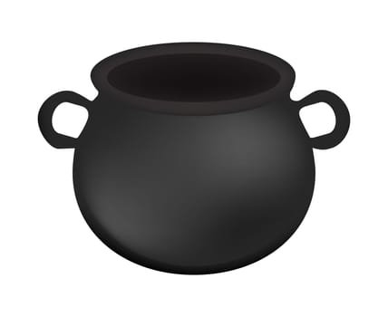 Empty witch cauldron,pot. Realistic Vector illustration isolated on white background. Created with gradient mesh.