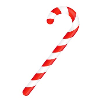 Candy cane striped in Christmas colours. Vector illustration isolated on a white background.