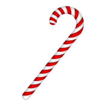 Candy cane striped in Christmas colours. Vector illustration isolated on a white background.