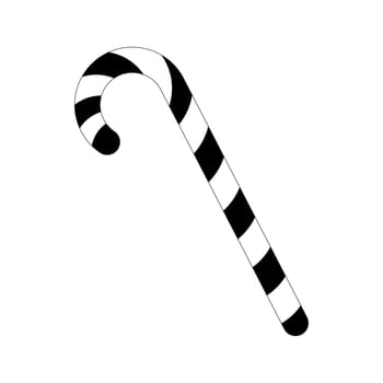Candy cane striped silhouette for Christmas . Vector illustration isolated on a white background.