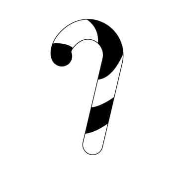 Candy cane striped silhouette for Christmas . Vector illustration isolated on a white background.