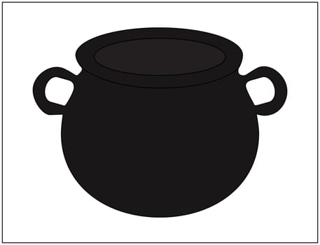 Empty witch cauldron,pot. Cartoon Vector illustration isolated on white background.