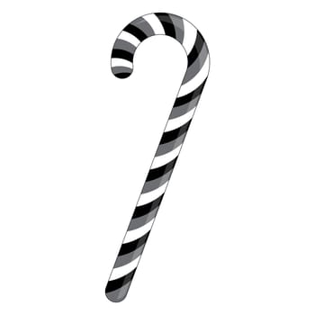 Candy cane striped silhouette for Christmas . Vector illustration isolated on a white background.