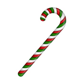 Candy cane striped in Christmas colours. Vector illustration isolated on a white background.