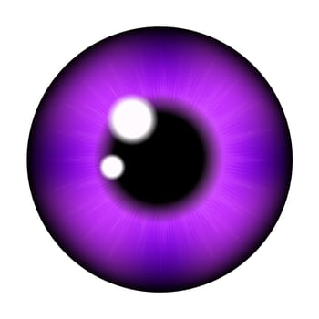 The pupil of the eye, eye ball. Realistic vector illustration isolated on white background.