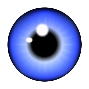 The pupil of the eye, eye ball. Realistic vector illustration isolated on white background.