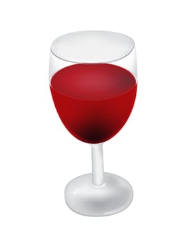 Vector illustration of realistic glass of red wine isolated on white background, EPS10