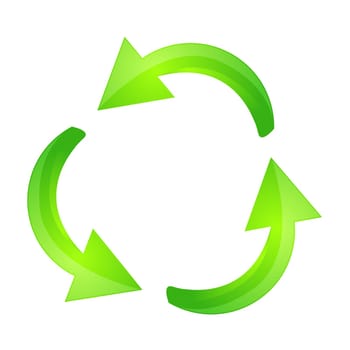 Recycle green Arrow symbol, icon business ecology concept. Vector illustration isolated on white background.