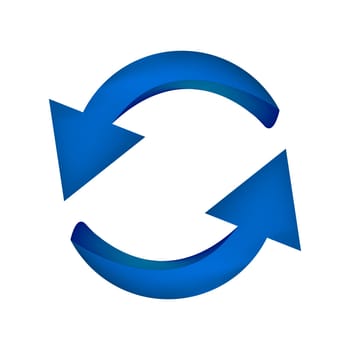 Arrow symbol, blue icon business concept. Vector illustration isolated on white background.