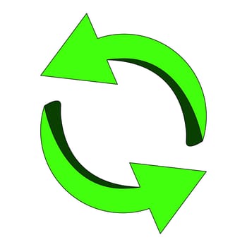Recycle green Arrow symbol, icon business ecology concept. Vector illustration isolated on white background.