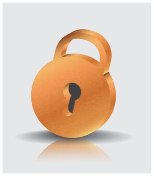 Gold real padlock vector illustration