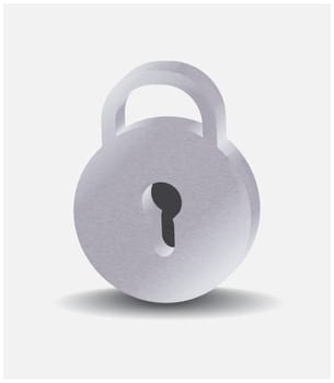 Silver real padlock vector illustration