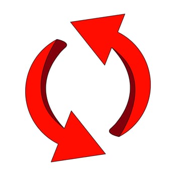 Arrow symbol, red icon clipart business concept. Vector illustration isolated on white background.