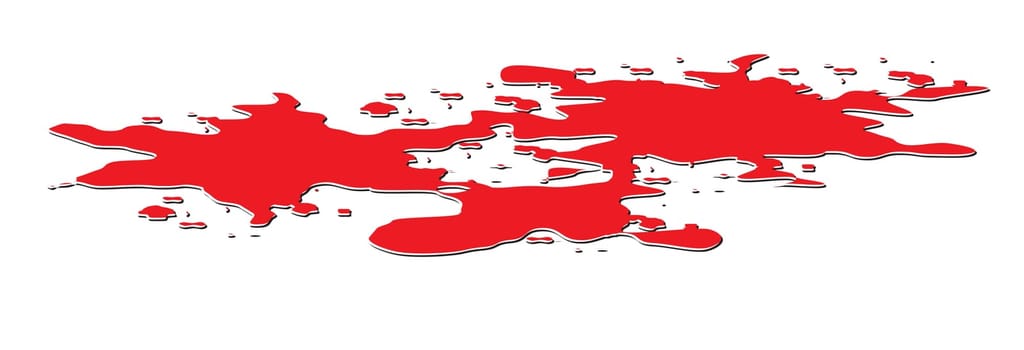 Vector puddle of blood isolated on white background, Red plash of blood