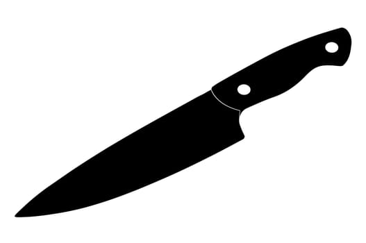 silhouette kitchen knife vector illustration