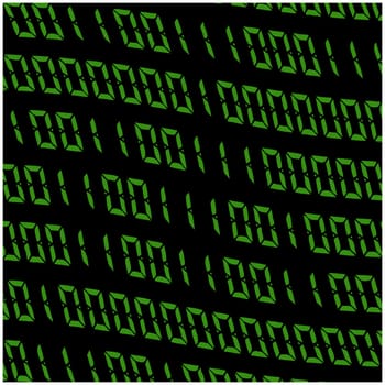 0,1 digits vector wallpaper. Green Binary code on black background. Digital matrix abstract technology illustration.