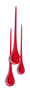 Dripping blood isolated on white. Blood drop vector