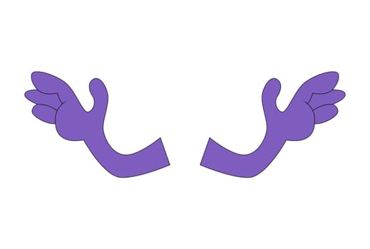 hands cartoon vector illustration isolated on white background. Simple body element.