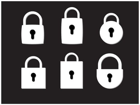 Vector  icon closed padlock set
