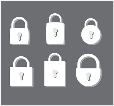 Vector  icon closed padlock set
