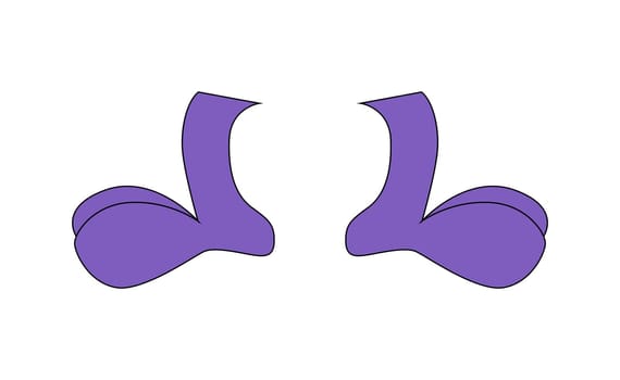 legs, feet cartoon vector illustration isolated on white background. Simple body element.