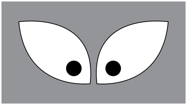 Eyes cartoon vector illustration isolated on grey background. Simple face element.