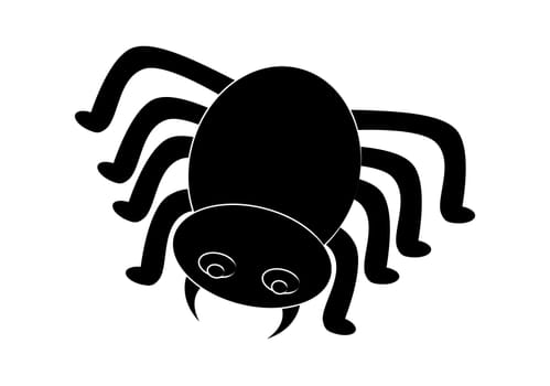 Spider halloween icon, symbol Silhouette. Vector illustration on white background