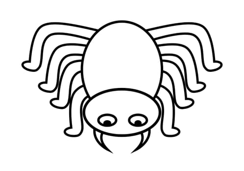 Spider halloween icon, symbol Silhouette. Vector illustration on white background