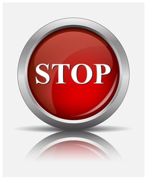 red stop  glossy web button, beautiful Internet button