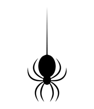 Spider halloween icon, symbol Silhouette. Vector illustration on white background