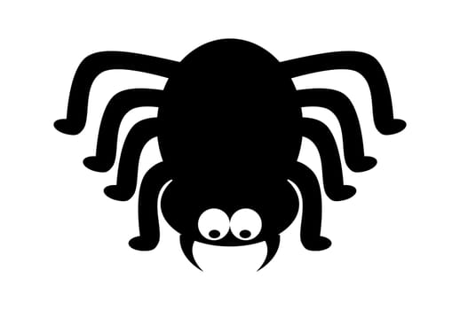 Spider halloween icon, symbol Silhouette. Vector illustration on white background