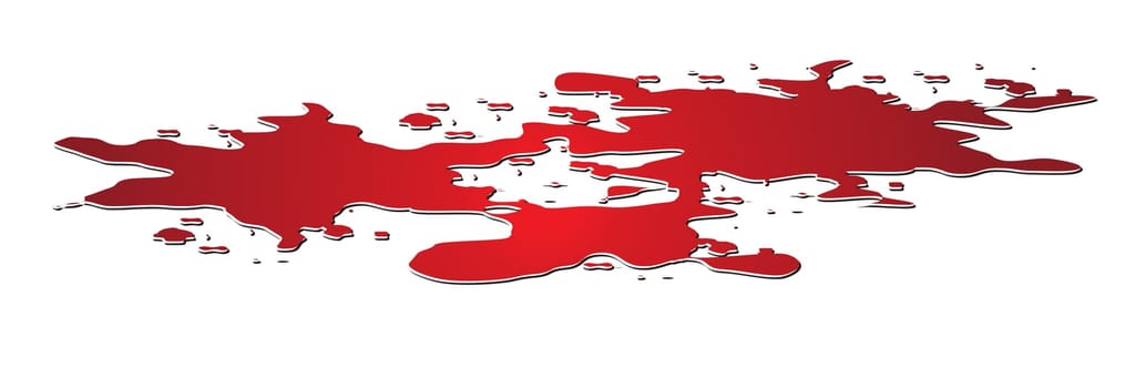 Vector puddle of blood isolated on white background, Red plash of blood
