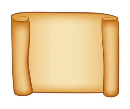 Paper scroll vector isolated on white background. Empty parchment rolled up scroll, old paper sheet texture. Created with gradient mesh.