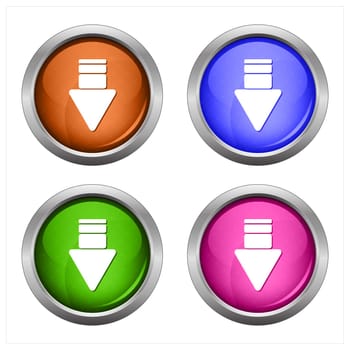 Set of isolated download glossy vector web buttons. Beautiful internet buttons.