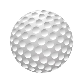 Golfball realistic vector. Image of single golf equipment, ball illustration isolated on white background.